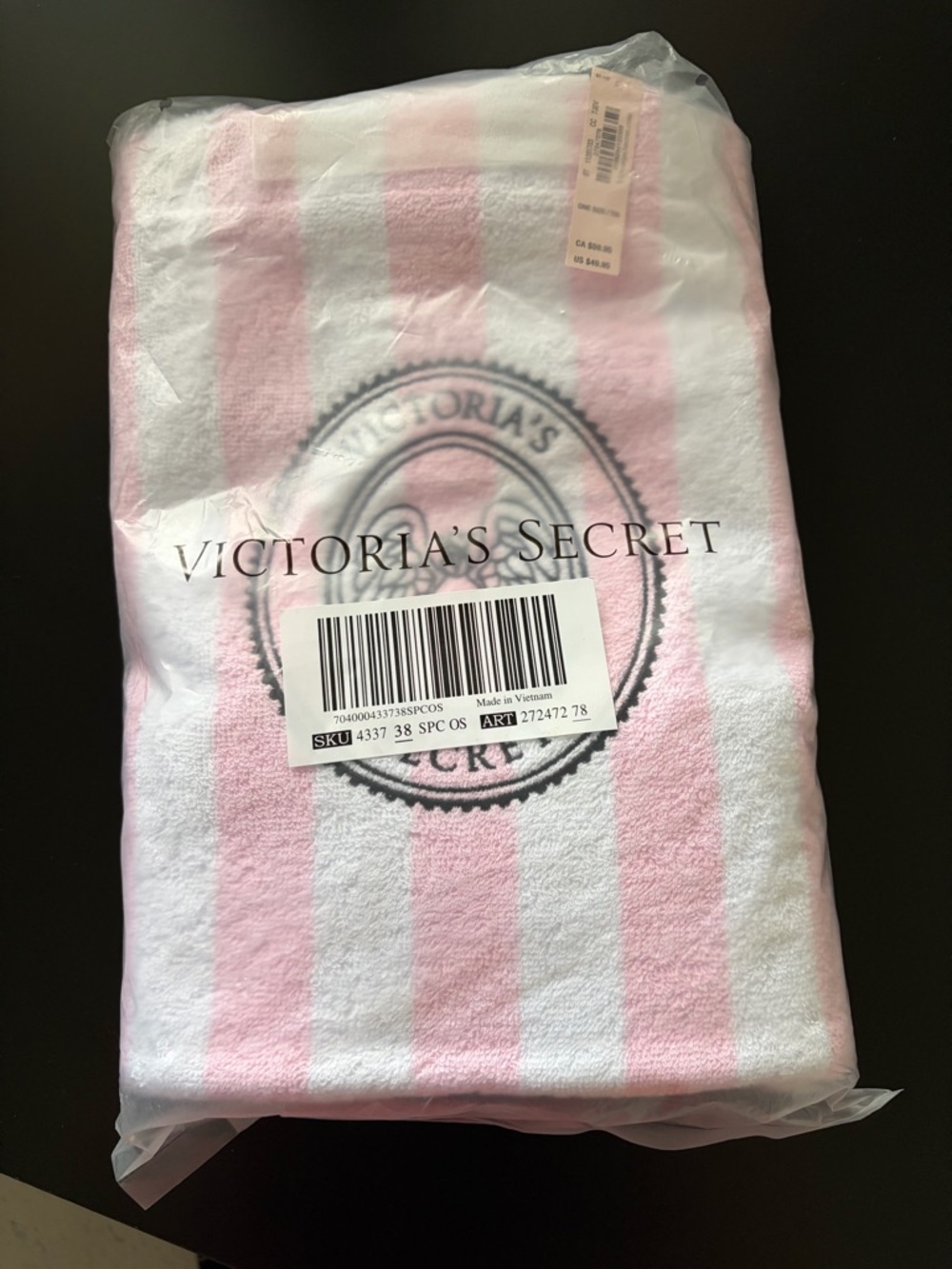 Victoria's Secret Pink and White Striped Tote